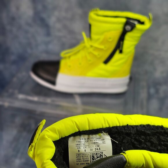 Converse Chuck Taylor All Star Yellow Black Winter Boots – Unisex Men’s 8 / Wome - Picture 5 of 5